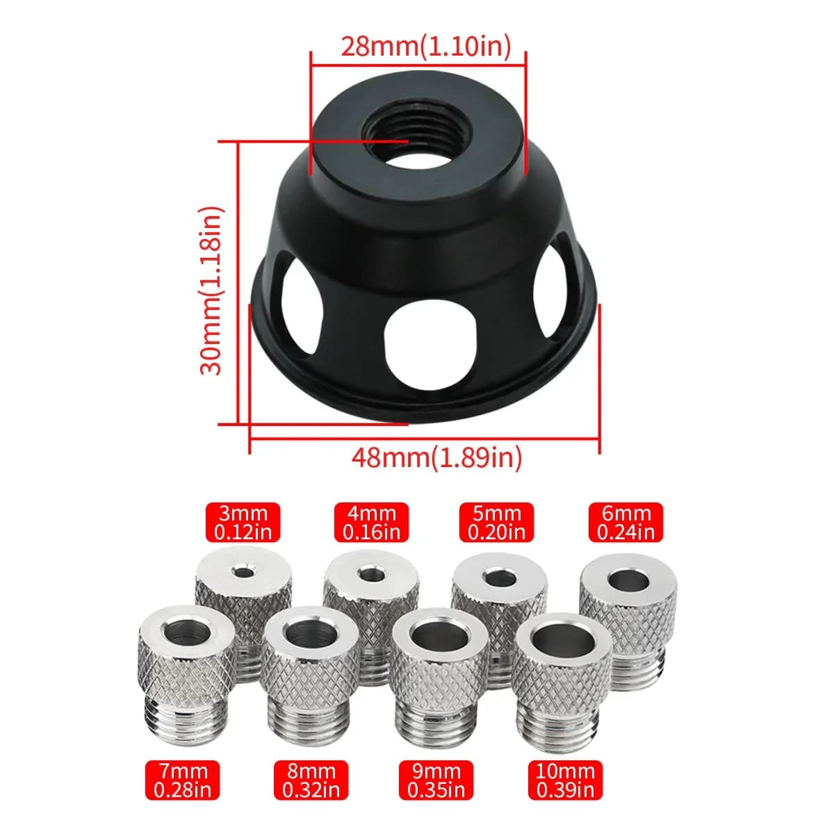 Vertikalus aliuminio kaištelių šablono rinkinys 3-10mm
