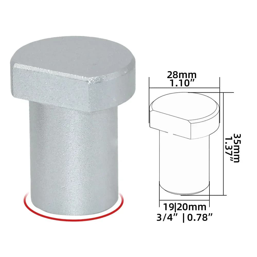 Aliuminiai stalo kaiščiai 19/20 mm darbo stalio angoms