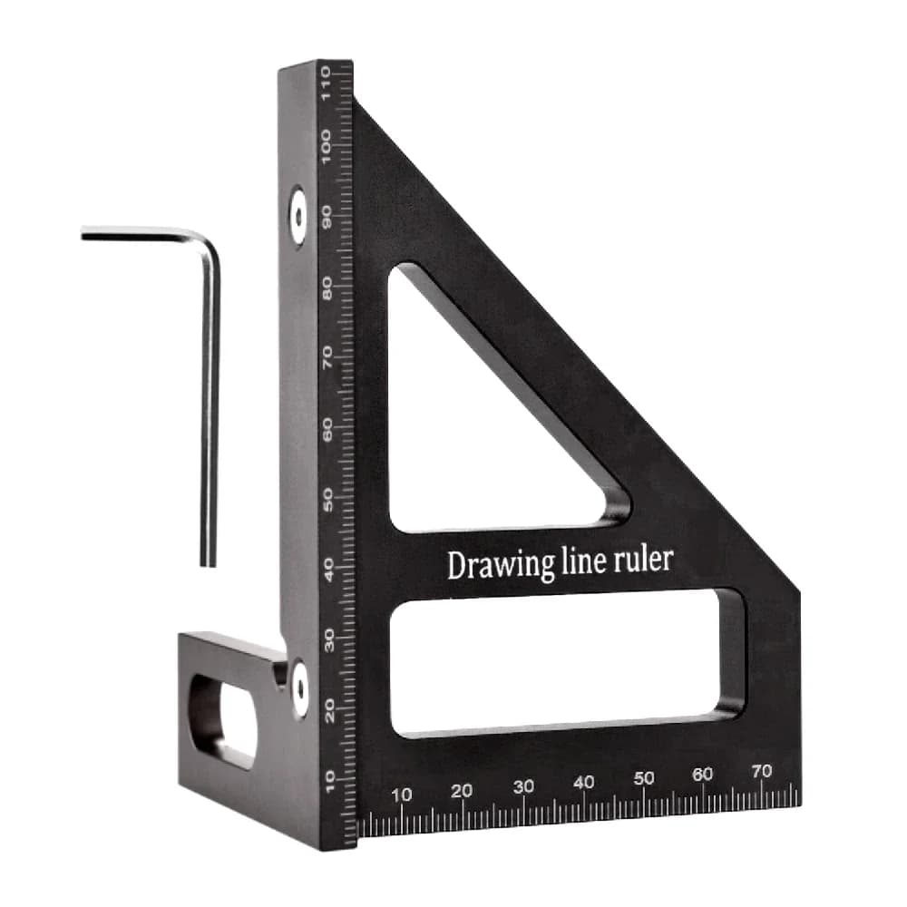 3D daugiacampio aliuminis pjūvio trikampis liniuotė-kampamatis