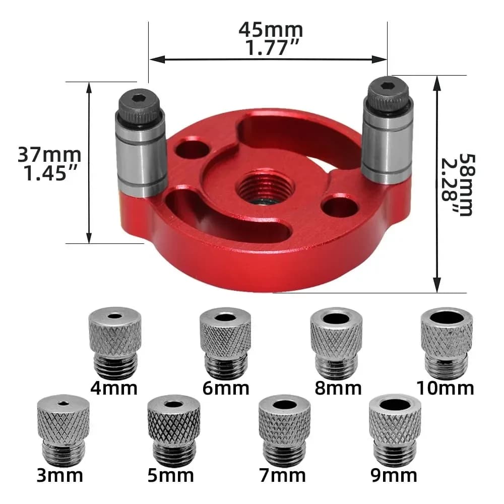 3–10 mm vertikalus savaiminio centruojamas vinklų šablonas